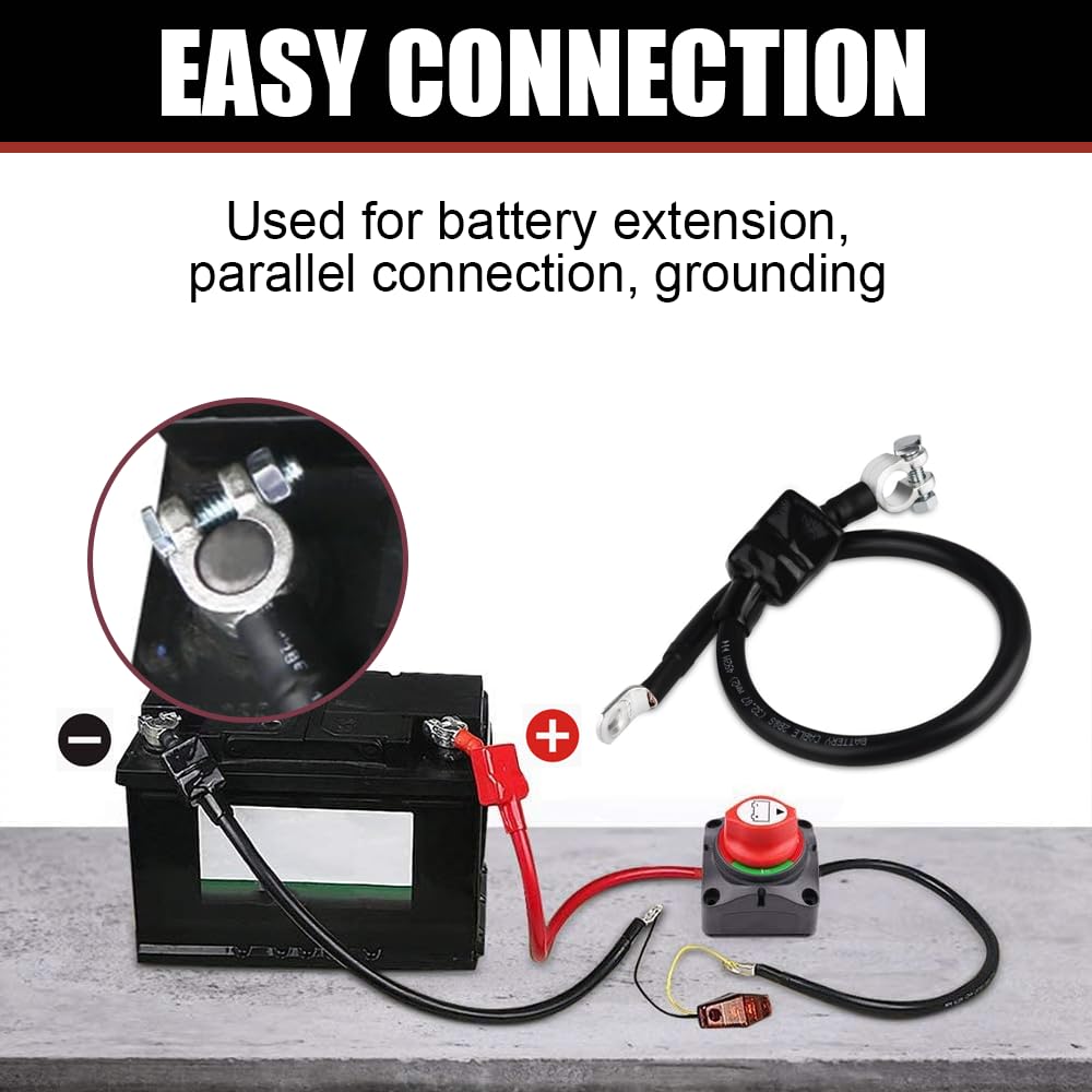 LABARAIN cable installed in vehicle showing secure grounding benefit