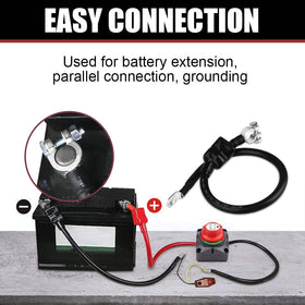LABARAIN cable installed in vehicle showing secure grounding benefit