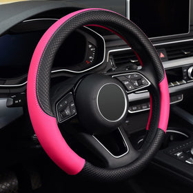 LABBYWAY pink steering wheel cover front view showing clean styling and protection