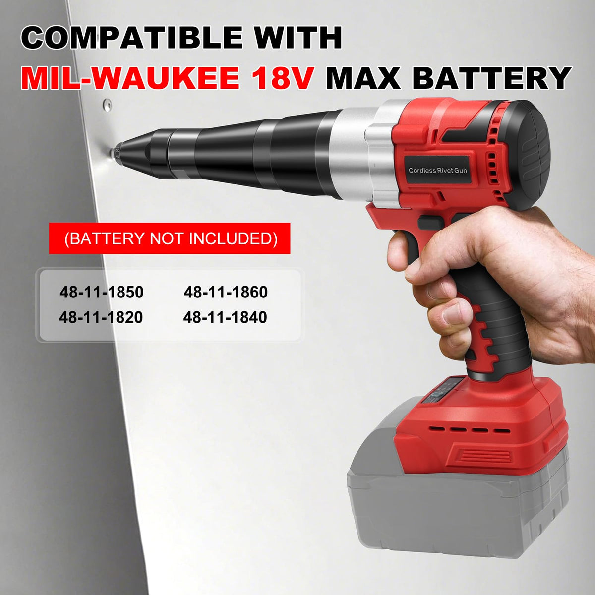 Labfintom battery interface aligned with Milwaukee 18V battery for convenient power sharing
