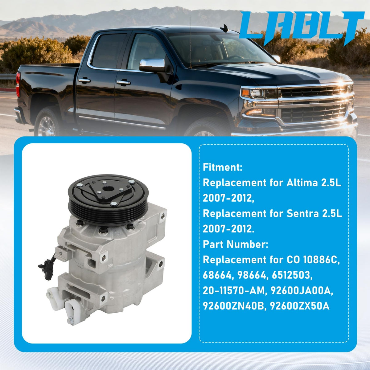 LABLT compressor side profile demonstrating compact durable design