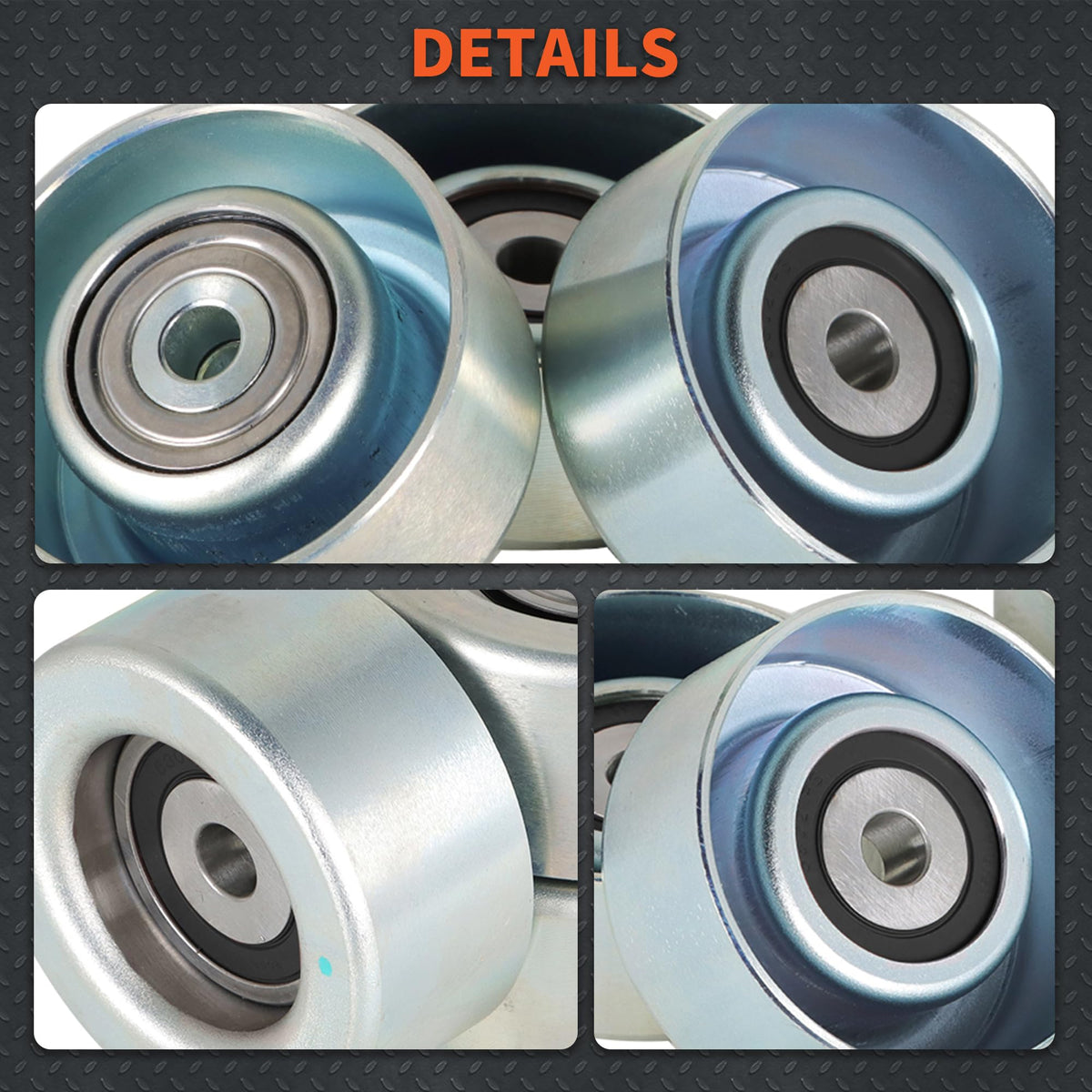 labwork close-up of pulley bearing area showing smooth finish for reduced noise and longer life