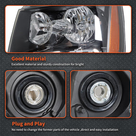 labwork driver side headlight close-up highlighting projector clarity and focus