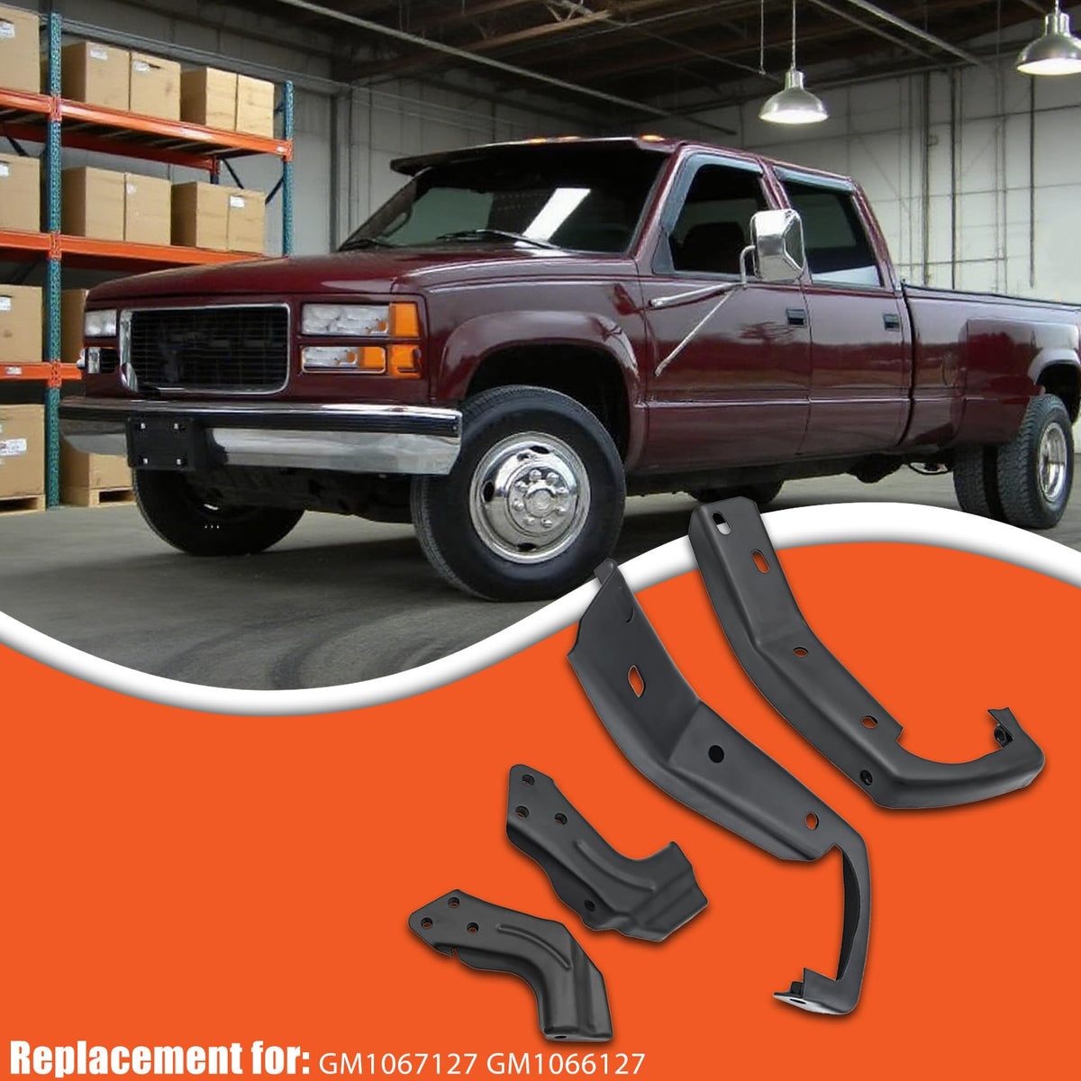 labwork left and right bumper brackets side-by-side for quick identification