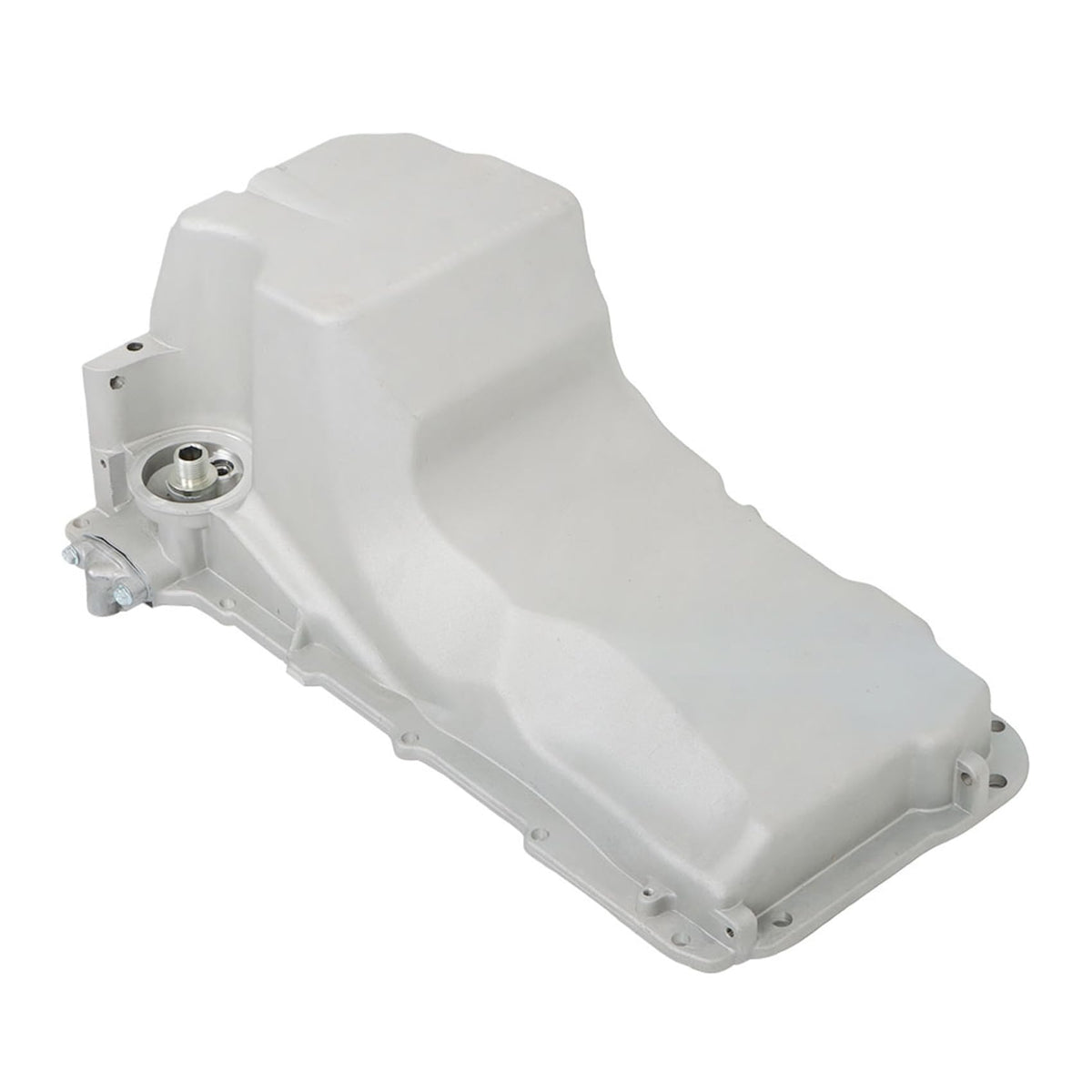 labwork oil pan front view showing fitment and clean flange, ensures proper sealing