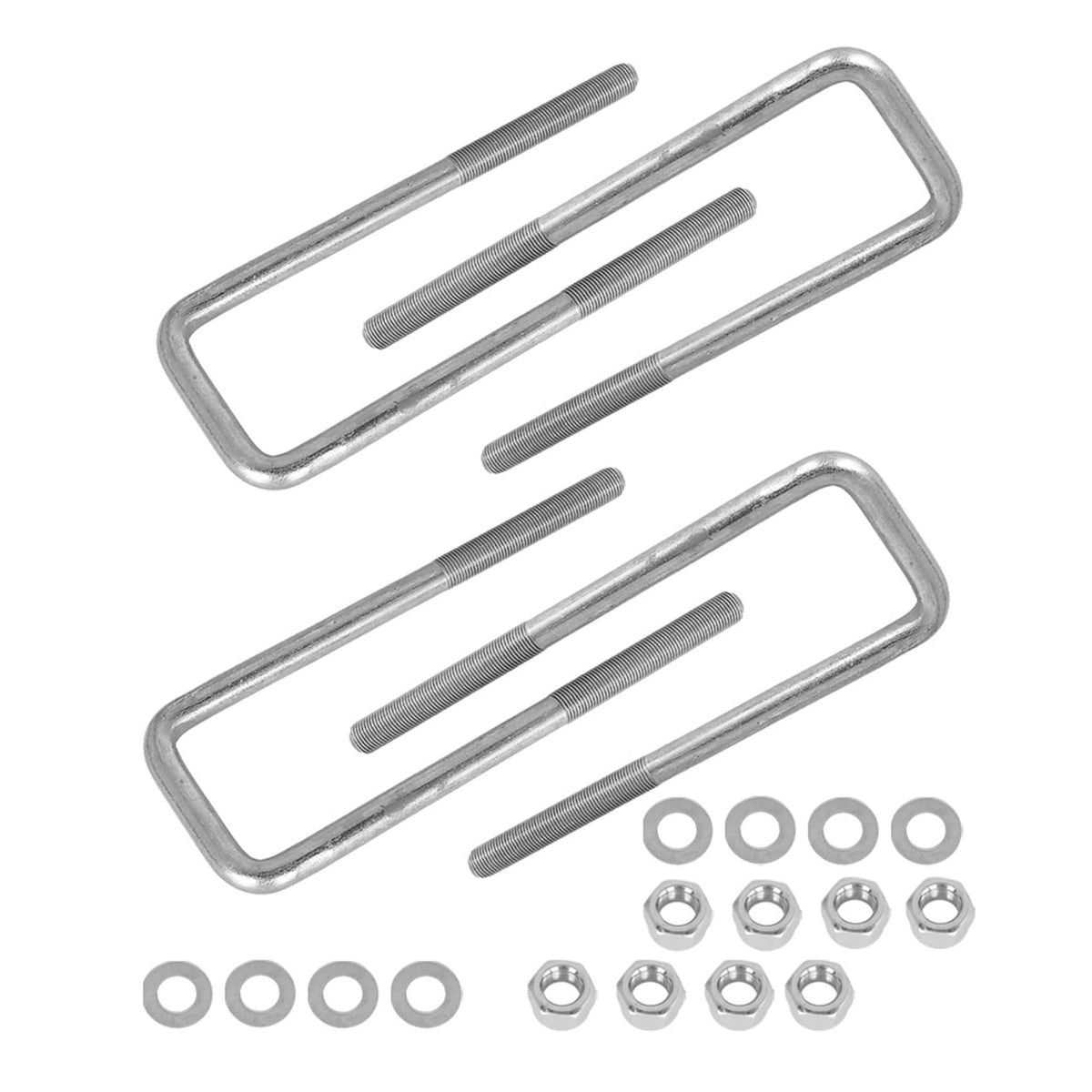 labwork front view of four square U-bolts showing fit and finish benefit