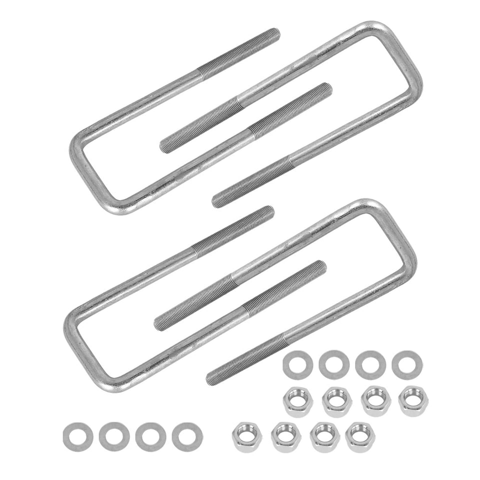 labwork front view of four square U-bolts showing fit and finish benefit