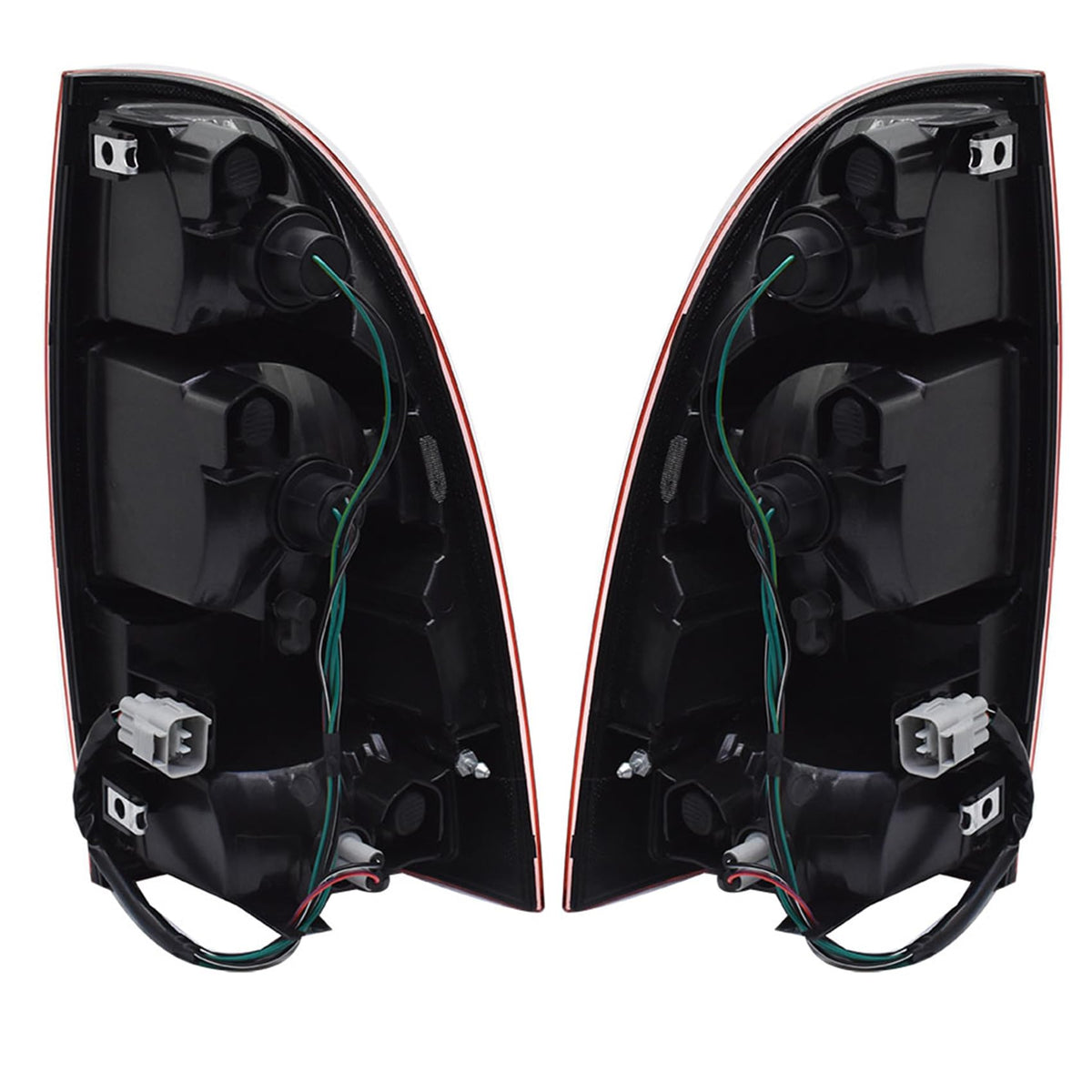 labwork tail light unplugged beside harness demonstrating plug-and-play benefit