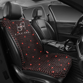 LACDL front view of beaded seat cover showing fit and protection