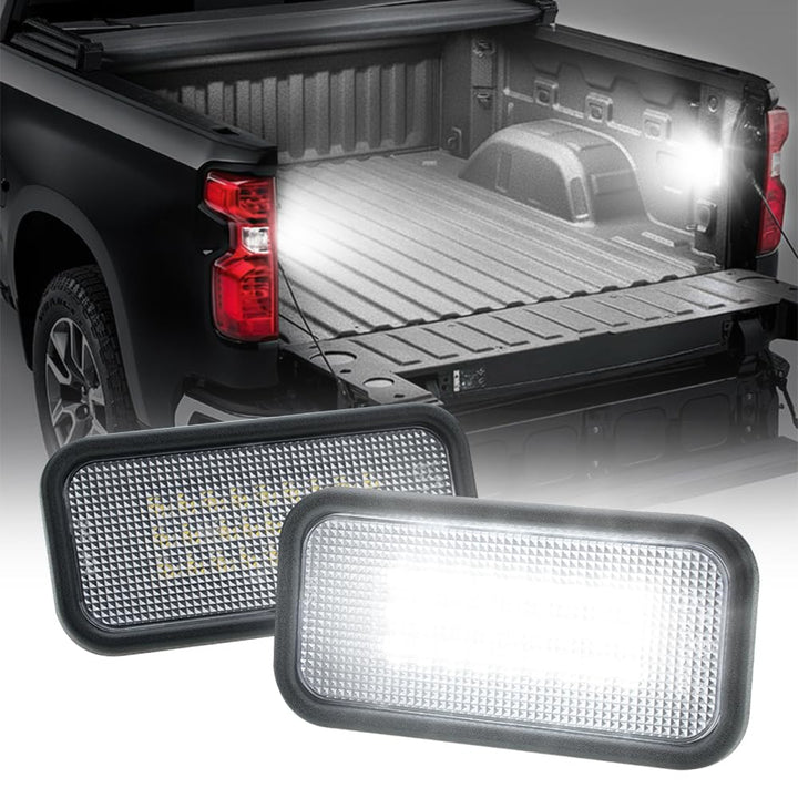 LACHTEM front view of LED truck bed lights showing clean fit and bright output