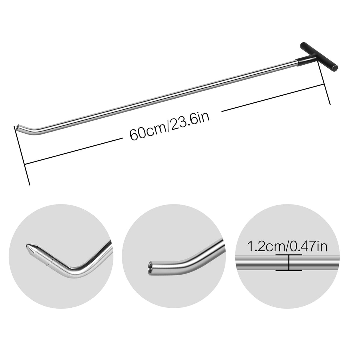 LadyRosian stainless steel rod close-up highlighting durable shaft and comfortable grip