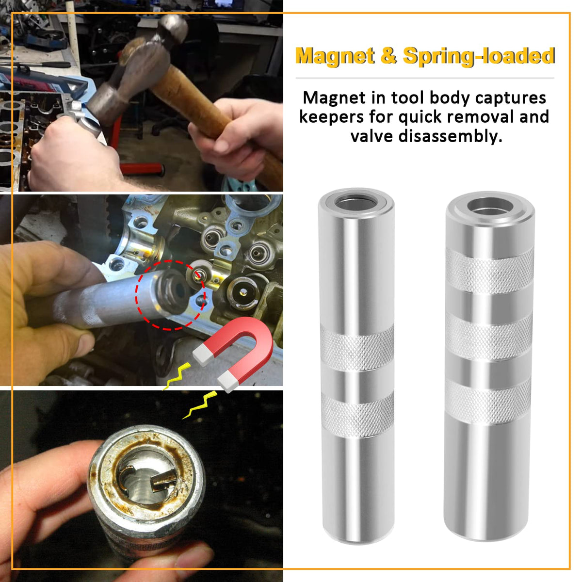 LAIKOU tool in use on cylinder head demonstrating tight-access fit