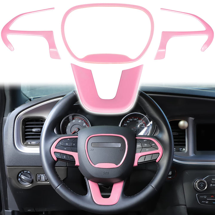LAIKOU front view of pink steering trim showing precise fit and fresh style