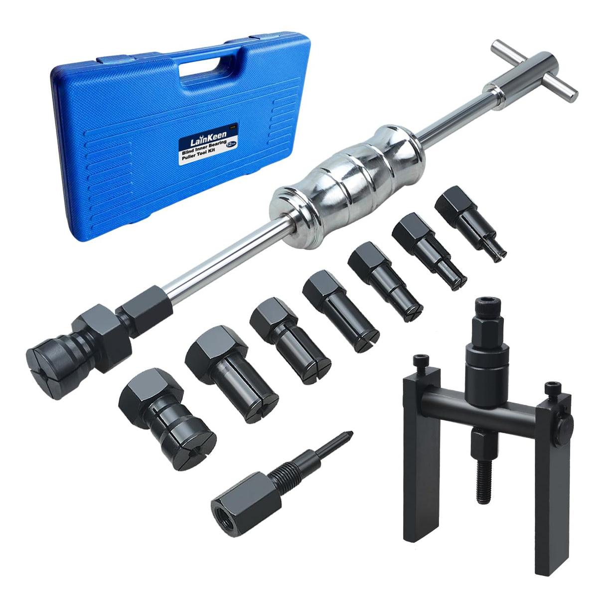LainKeen front view of open case showing organized puller set and easy portability