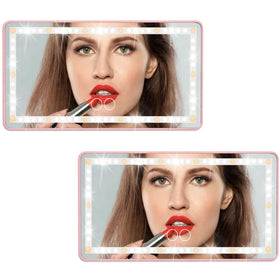 LAITEMEN front packaging showing two pink visor mirrors and gift box, highlights convenience