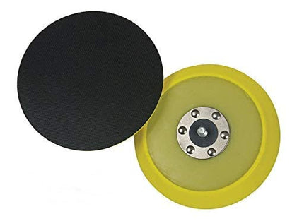 Lake Country 5-inch backing plate front view showing hook-and-loop face and even contact