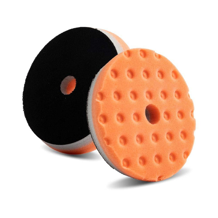 Lake Country orange pad front view showing foam face and polishing benefit