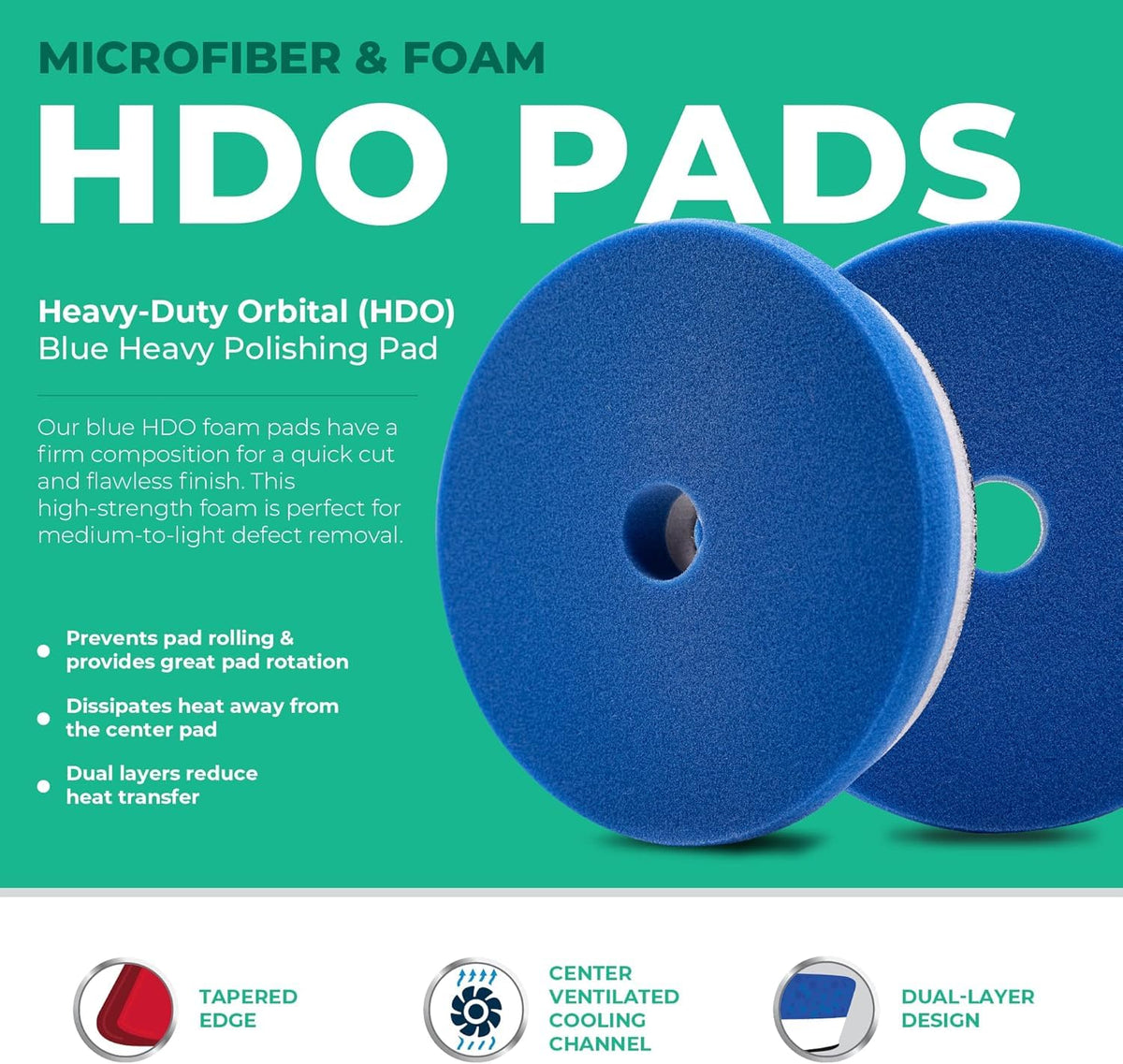 Lake Country tapered edge detail preventing pad rolling and reducing haze