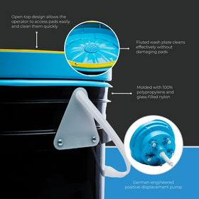 Lake Country pump and control detail highlighting precise solution flow