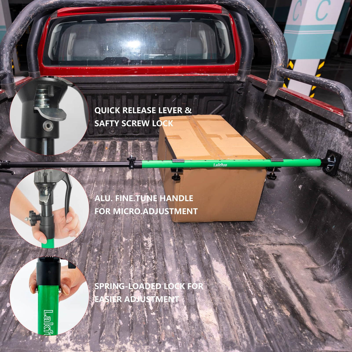 Lakfus bar installed in SUV during road trip for safer hauling