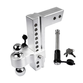Lamerto closeup of 2" and 2-5/16" balls showing secure fit and convenience