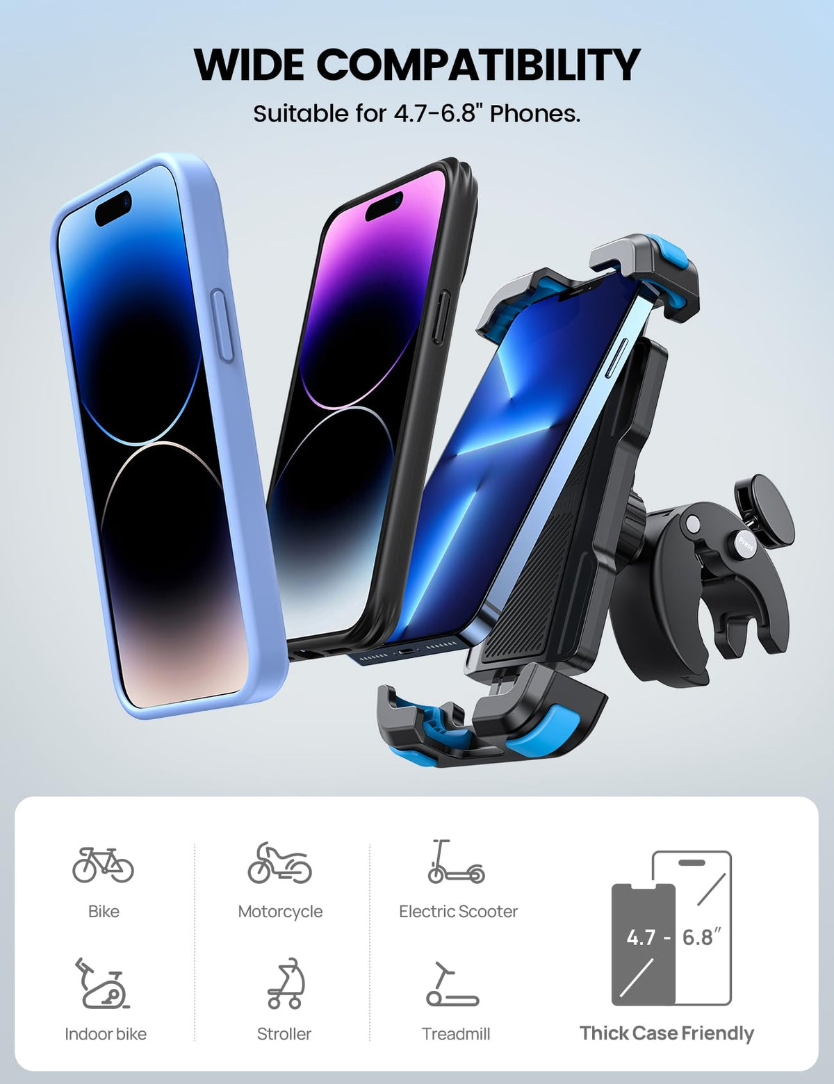 Lamicall 360 rotation angle demo allowing landscape or portrait navigation while riding