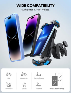 Lamicall 360 rotation angle demo allowing landscape or portrait navigation while riding