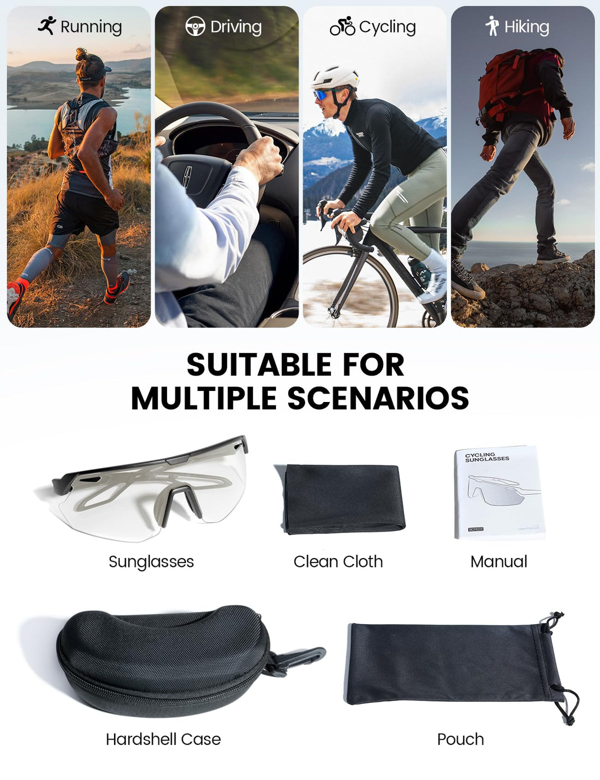 Lamicall hardshell case, cloth and pouch showing secure storage benefit