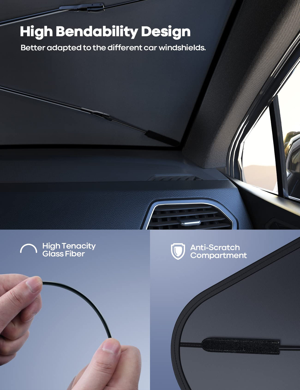 Lamicall anti-puncture tip close-up protecting windshield and trim