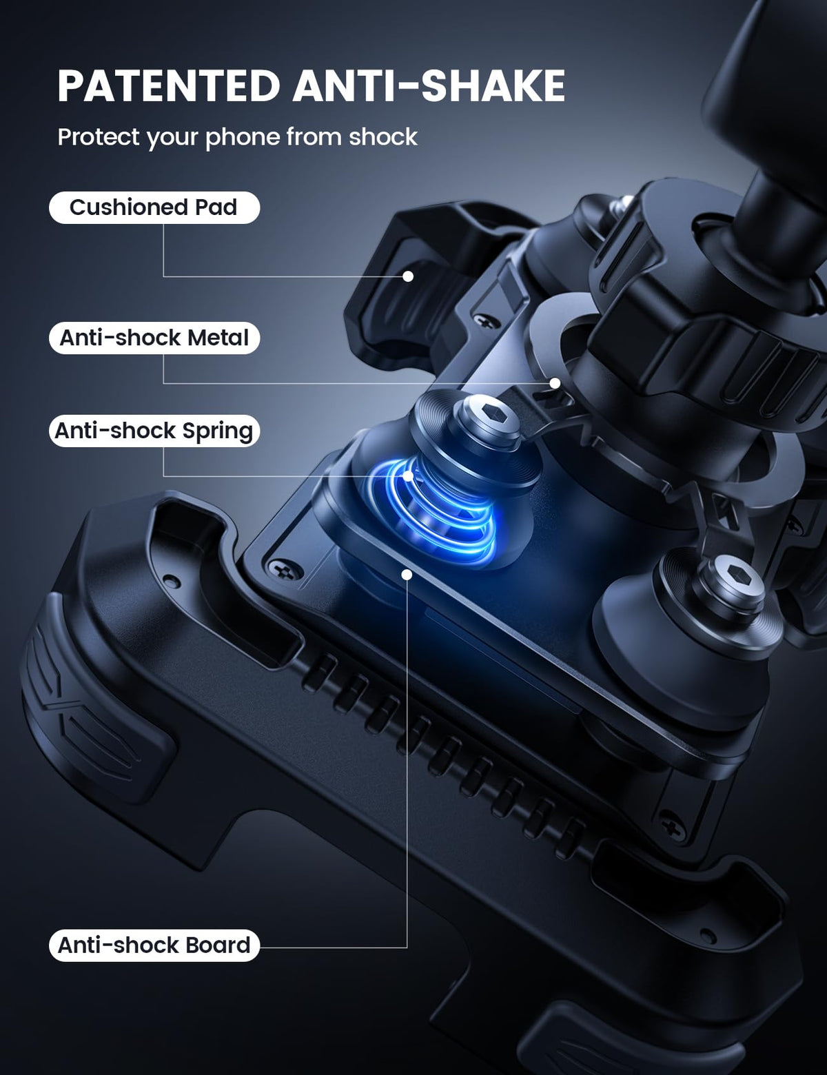 Lamicall clamp corners with silicone pads protecting phone from scratches
