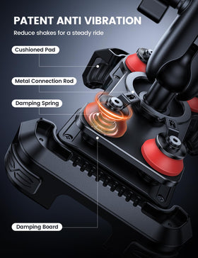 Lamicall close-up of vibration dampener springs protecting phone from road shock