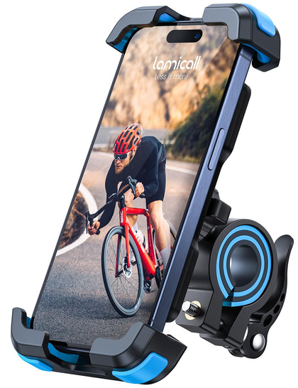 lamicall front view showing mount and clamp, protects phone securely
