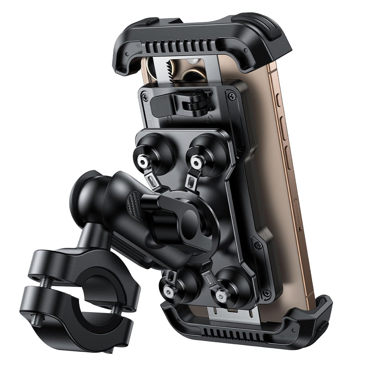 Lamicall front view mounted on handlebar showing secure fit and visibility