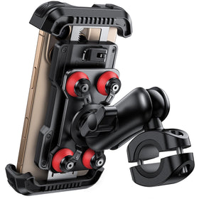 Lamicall front view mounted on handlebar showing stable phone placement and improved visibility