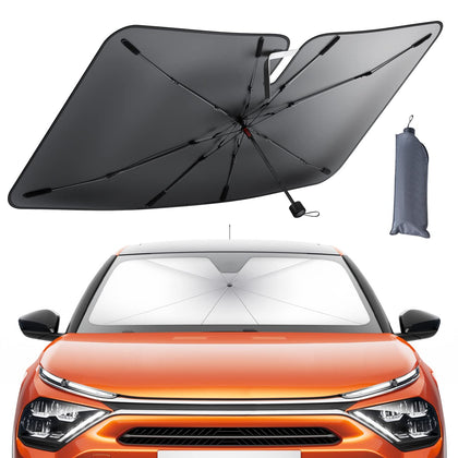 Lamicall open on windshield reducing glare and cooling interior quickly