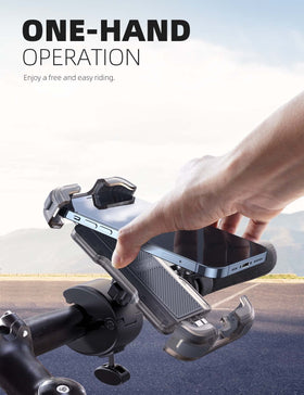 Lamicall handlebar clip button detail enabling tool-free install