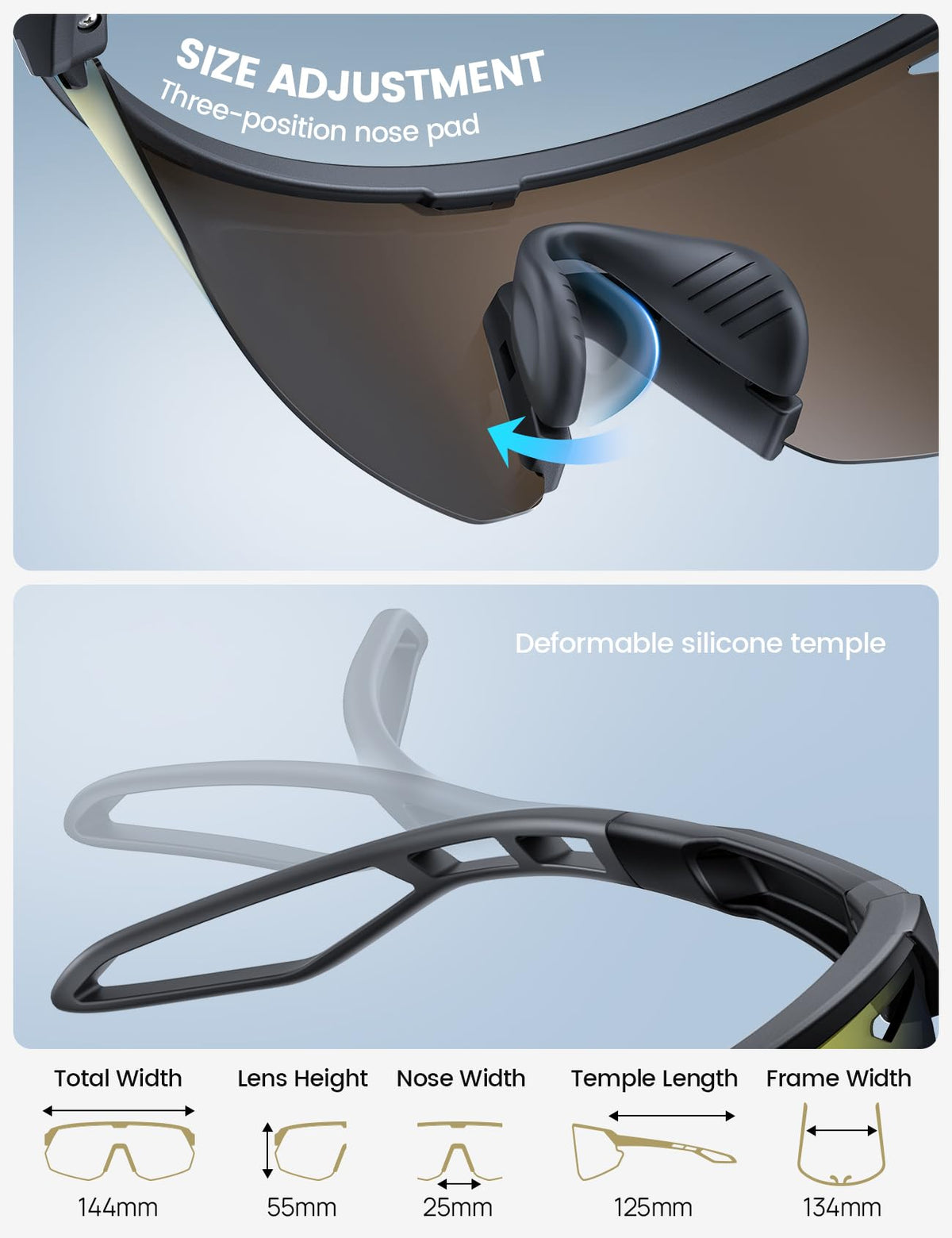 Lamicall sunglasses worn by cyclist showing wide field of view and protection