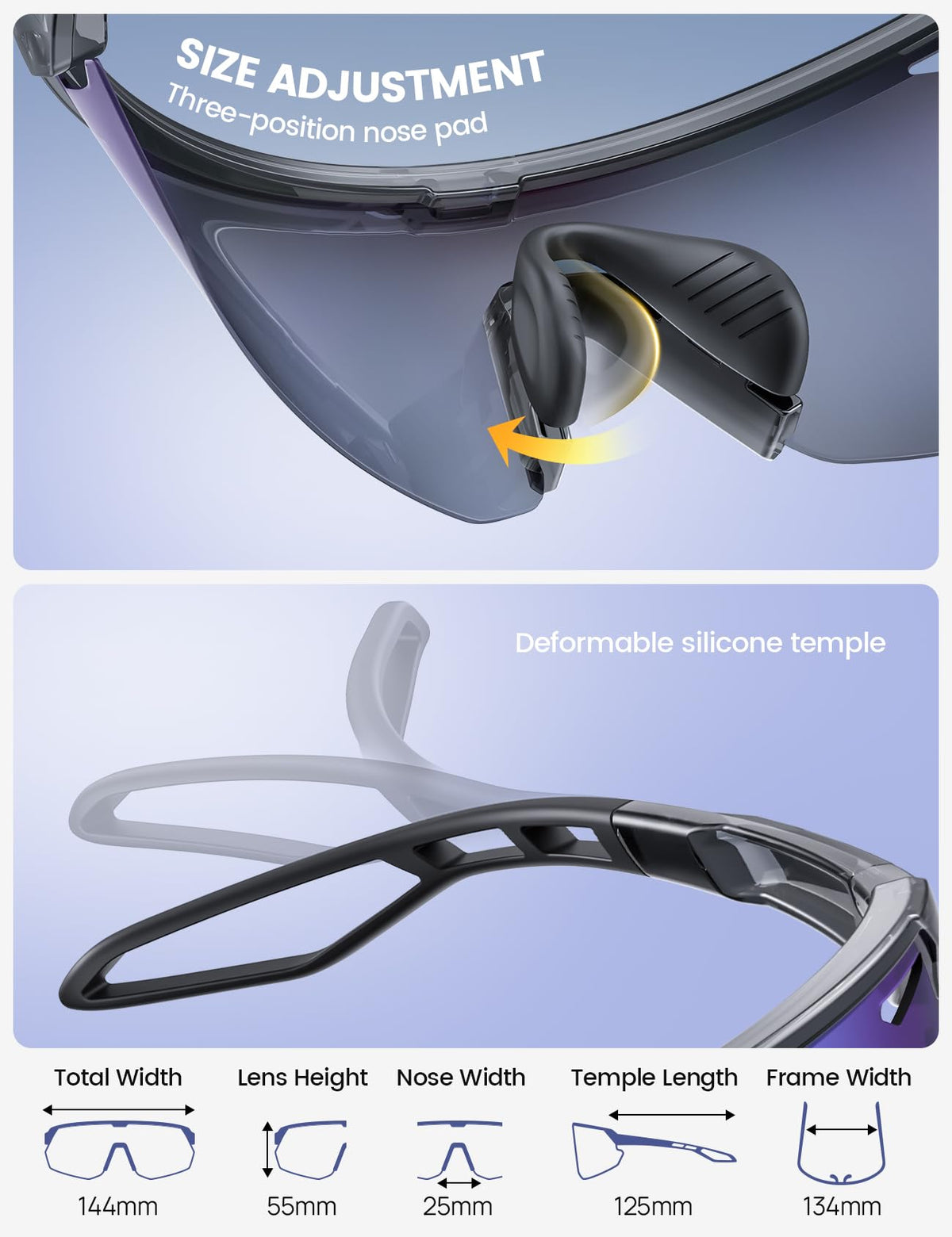 Lamicall sunglasses in use while cycling highlighting wide field of view