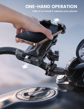 Lamicall in-use on motorcycle showing clear navigation visibility while riding
