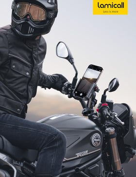 Lamicall in lifestyle ride scene enabling safe hands-free navigation benefit