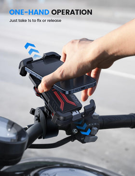 Lamicall mounted on handlebar showing size and fit on 25mm bar