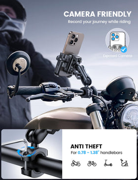 Lamicall mounted on handlebar showing stable positioning and rider visibility