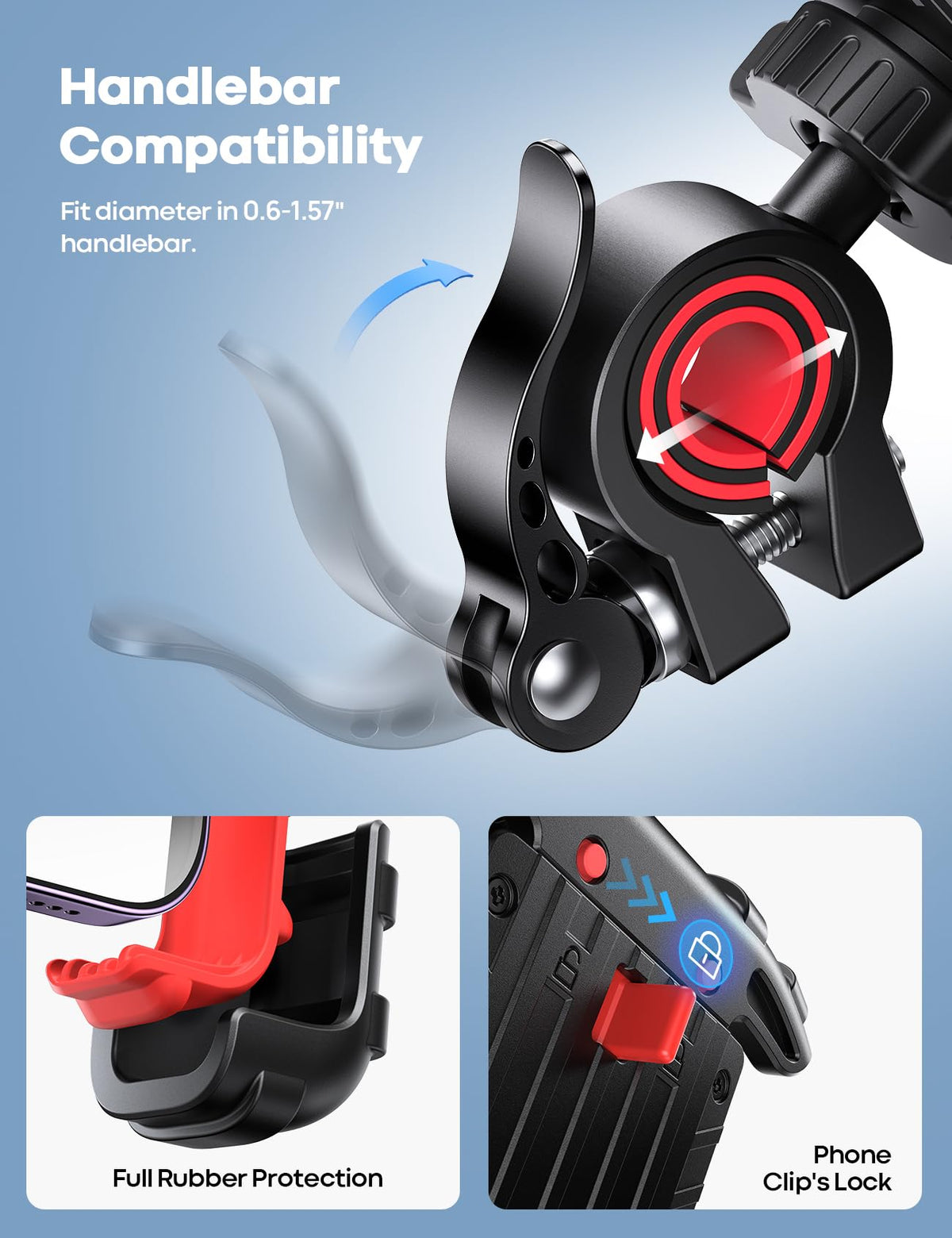 Lamicall mounted on motorcycle handlebar for stable navigation visibility