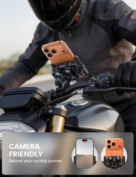 Lamicall phone clamp showing unobstructed camera and uninterrupted recording