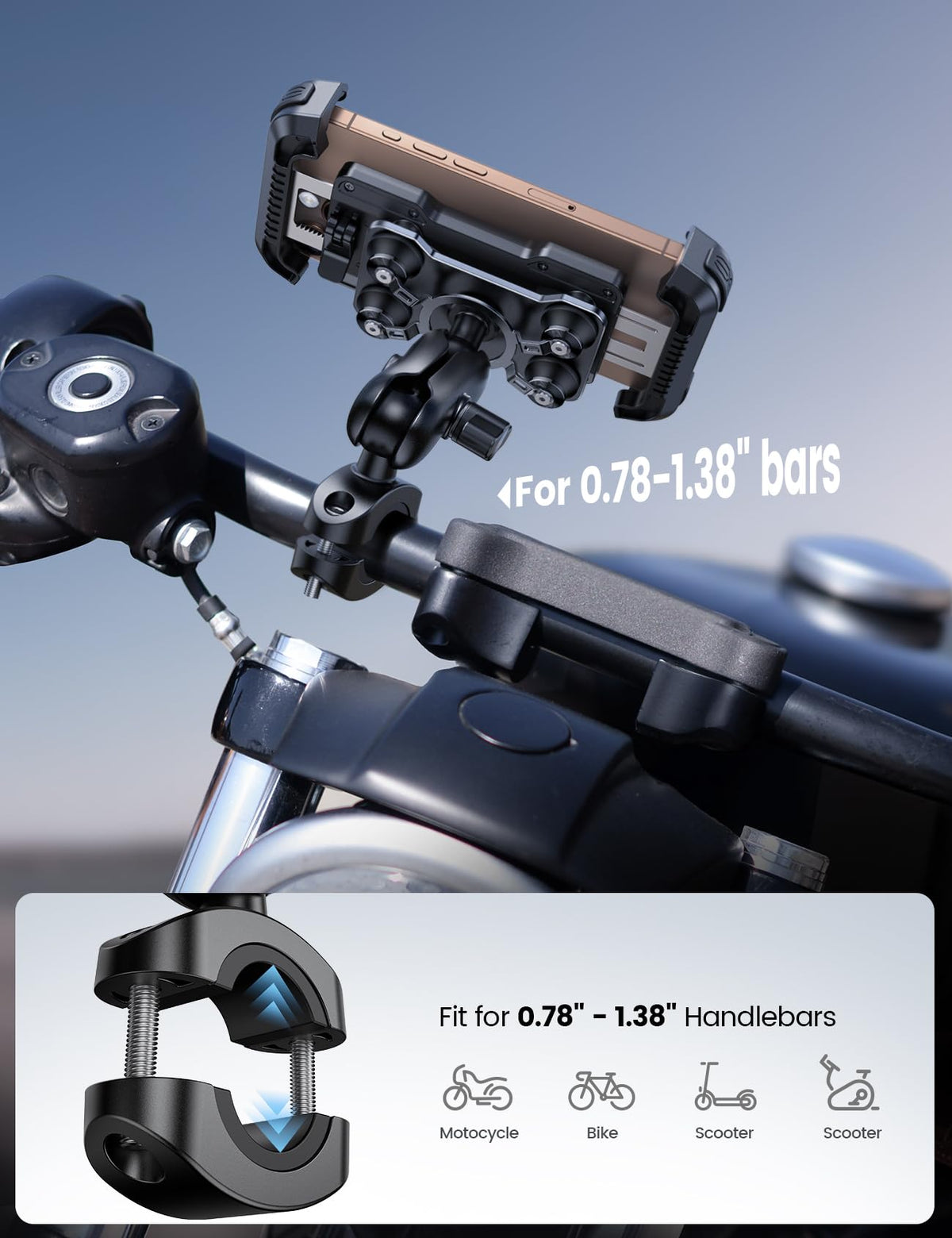 Lamicall phone clamp corner pads protecting phone from impact