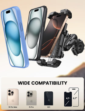 Lamicall phone rotated portrait and landscape demonstrating 720° angle options