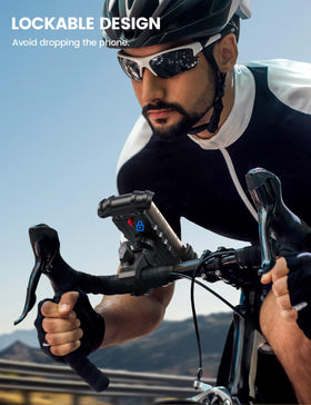 Lamicall mounted phone in portrait on bike for clear navigation