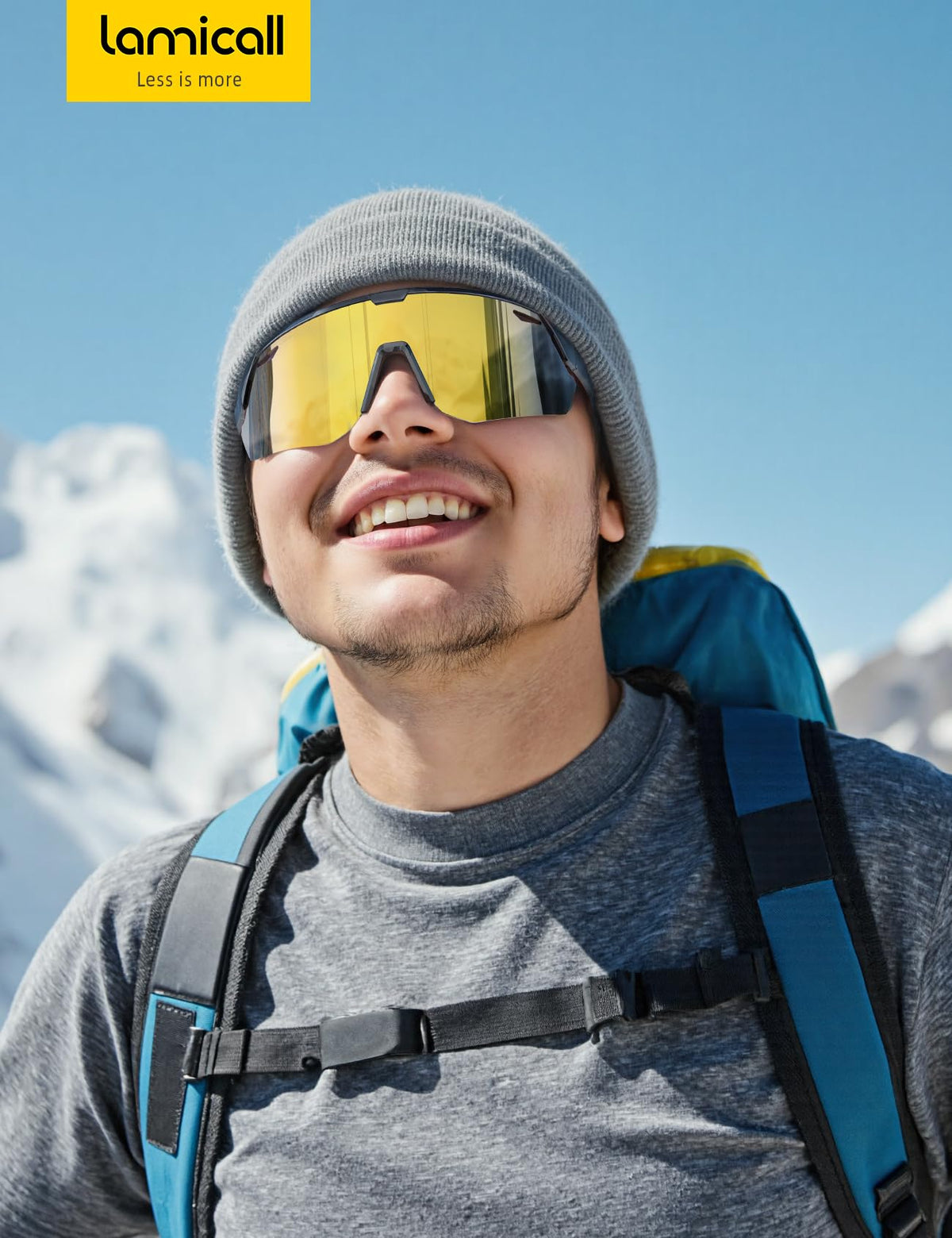 Lamicall sunglasses in hand for scale showing ultralight 24g comfort and portability