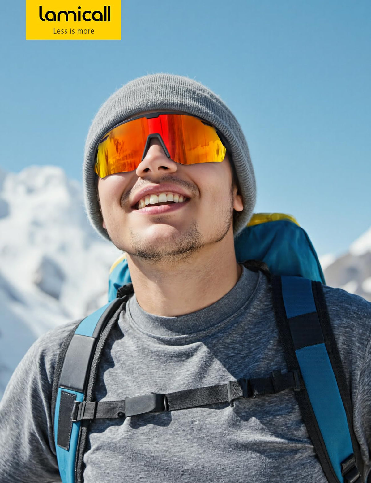 Lamicall sunglasses in hand for scale showing ultralight 24g weight and comfortable wear
