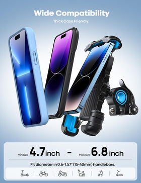 Lamicall beside smartphone to show size compatibility and secure hold